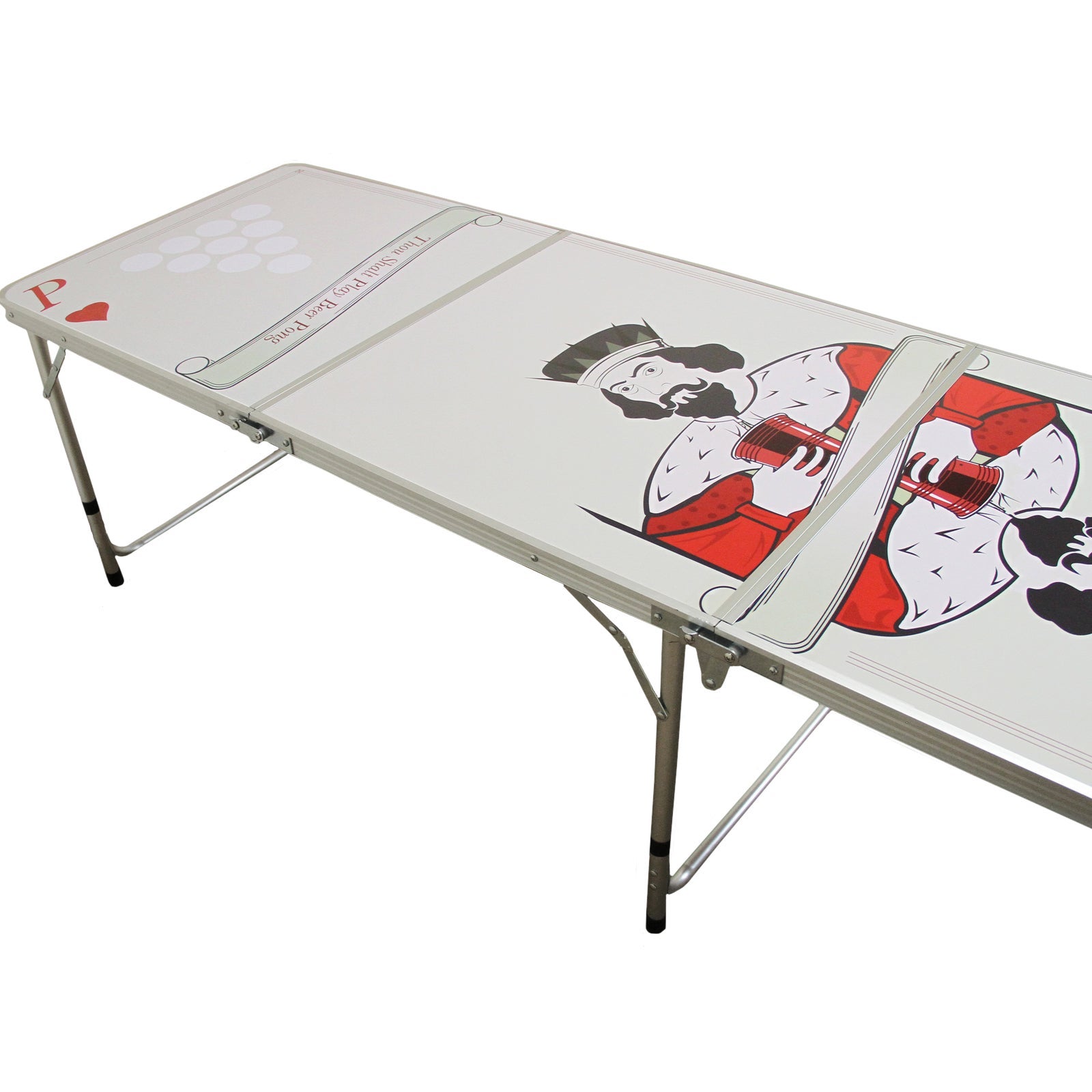 Table de Bière-Pong Pliable 240 cm Surface Imperméable Transportable Table à Plateau en MDF et Cadre en Aluminium Soirée - 6