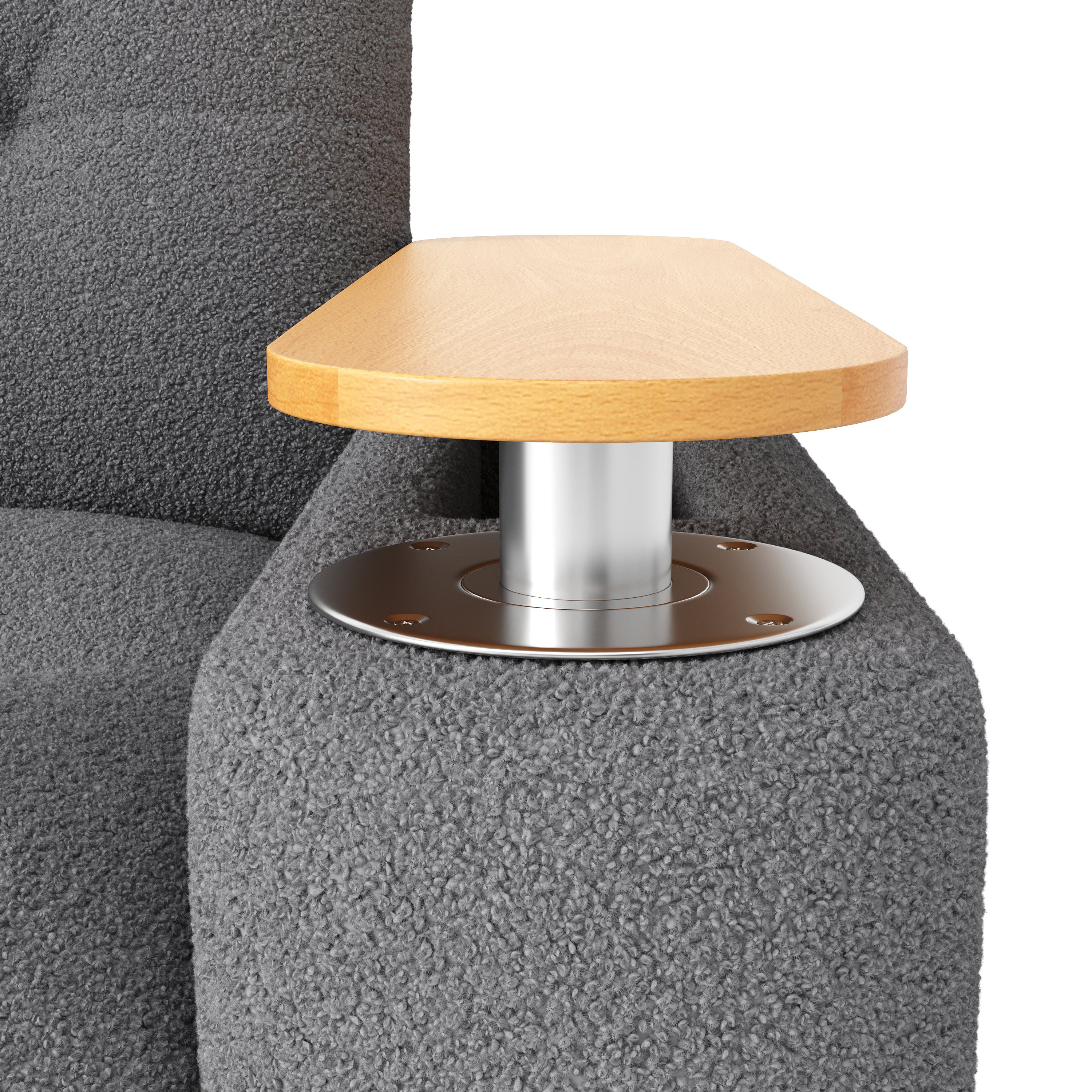 Canapé Modulaire 3 Places avec Rangement Intégré, Canapé d'Appoint avec Table Amovible - 207.5 x 80 x 87 cm - Gris - 7