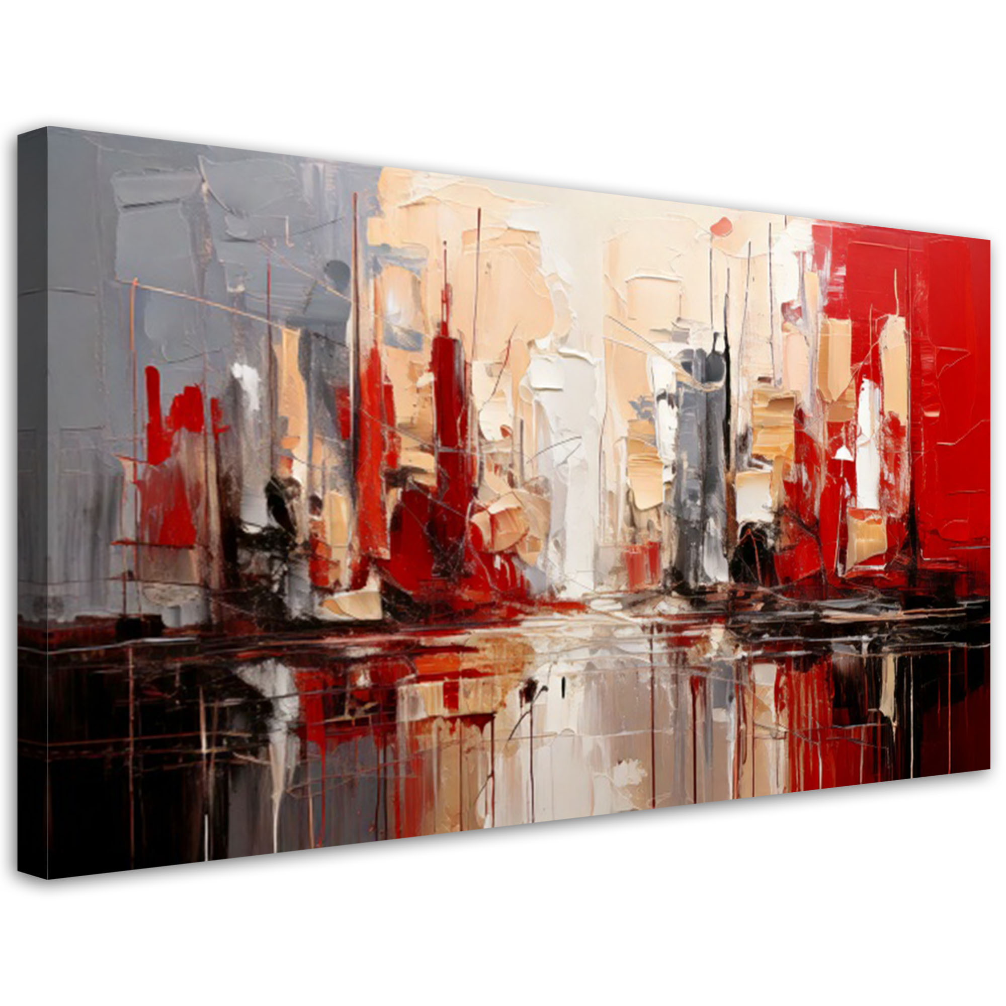 Obraz, Abstrakcyjne miasto Czerwony 120x60