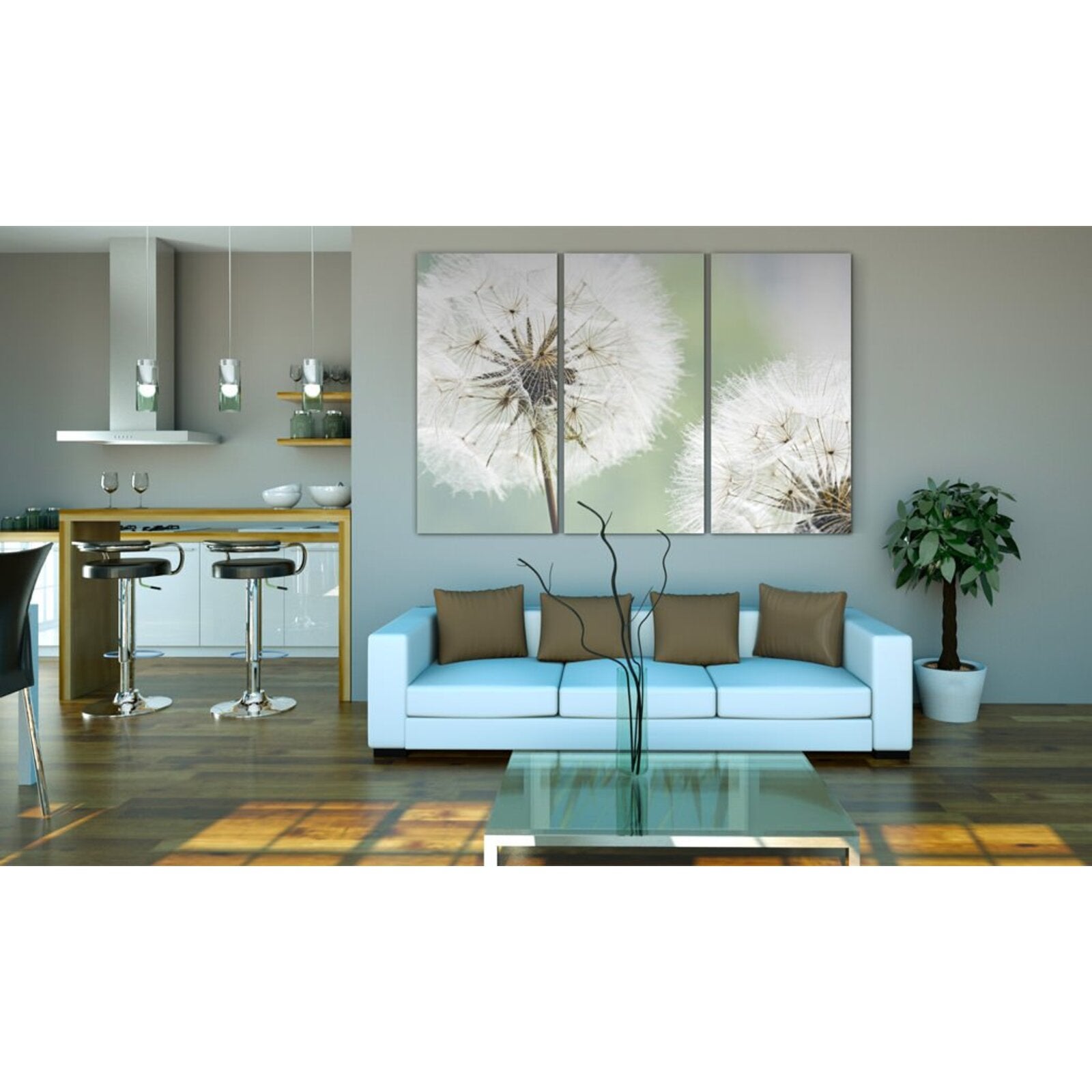 Tableau pissenlits legers - 120 x 80 cm - 2