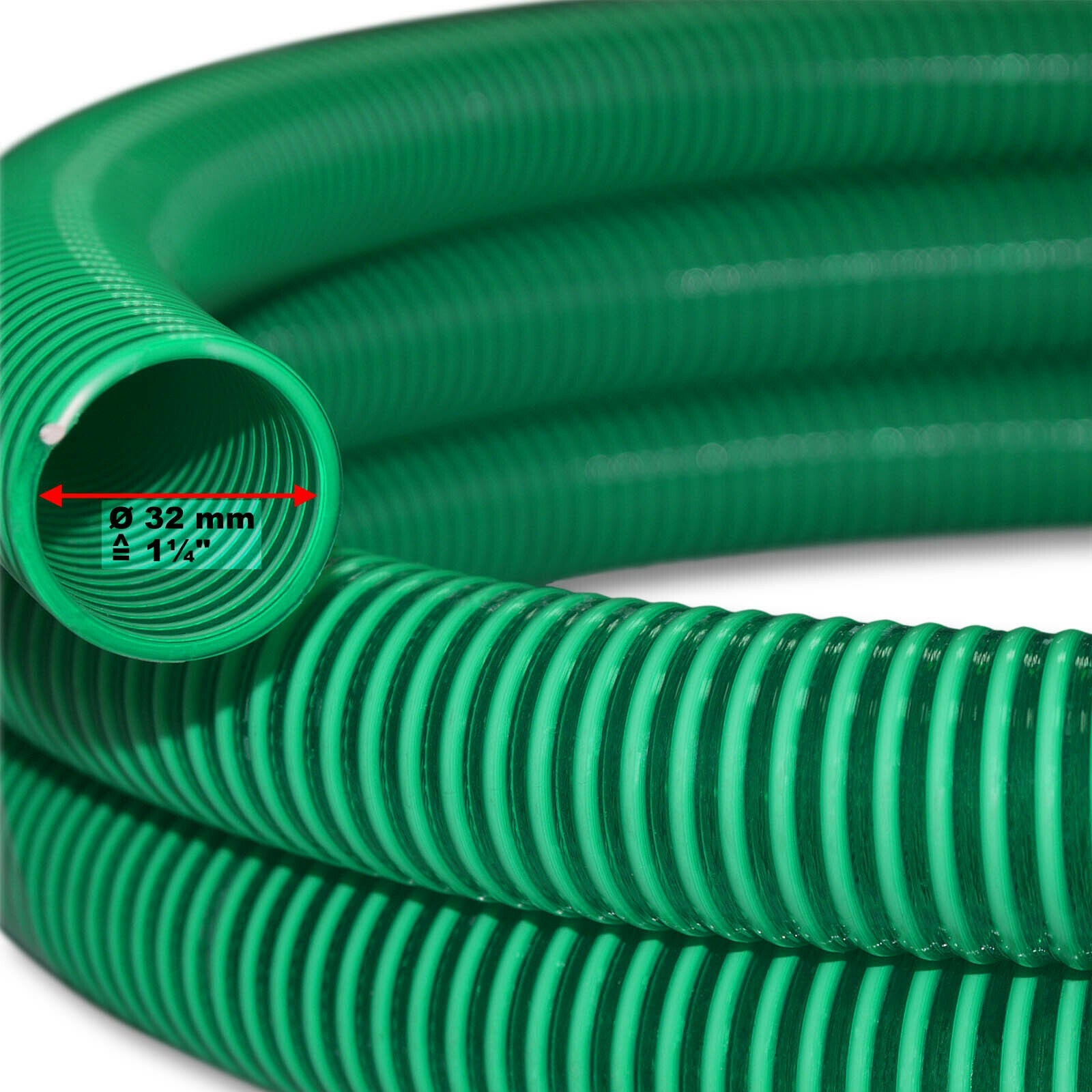 Manguera De Aspiración ALIFLEX 30 Mm - 10 Metros De Longitud, PVC Reforzado, Translúcida, Para Bombas De Agua