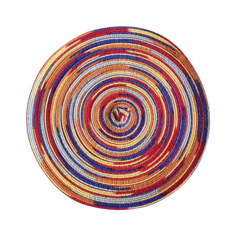 Okrągła podkładka z satyny barwionej na czerwono, 38*38 cm, 1 sztuka, z cekinami, odpowiednia na świąteczne przyjęcie rodzinne, wesele, dekorację stoł