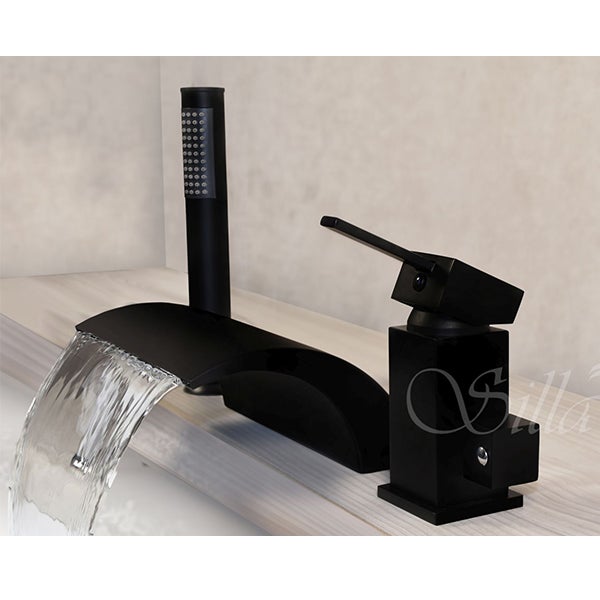 Silla Robinet De Baignoire en Laiton sur plage 3 trous, Noir mat - 4
