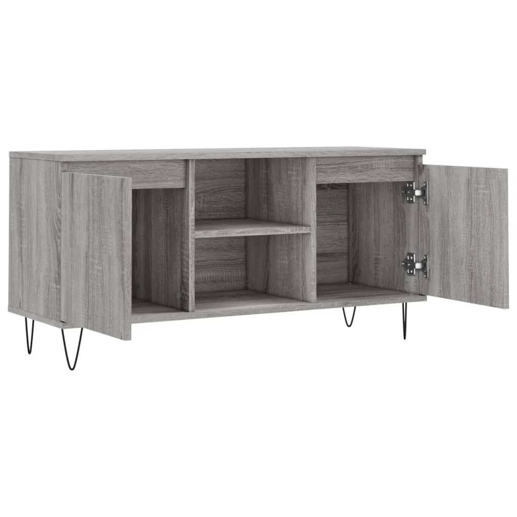 Meuble TV sonoma gris 104x35x50 bois d'ingénierie - 6
