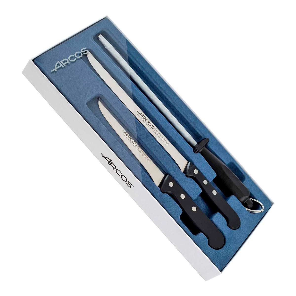 Arcos Hermanos Negro Cuchillo Jamonero Set Universal Acero Nitrum 3 Pz Arcos - Imagen 2