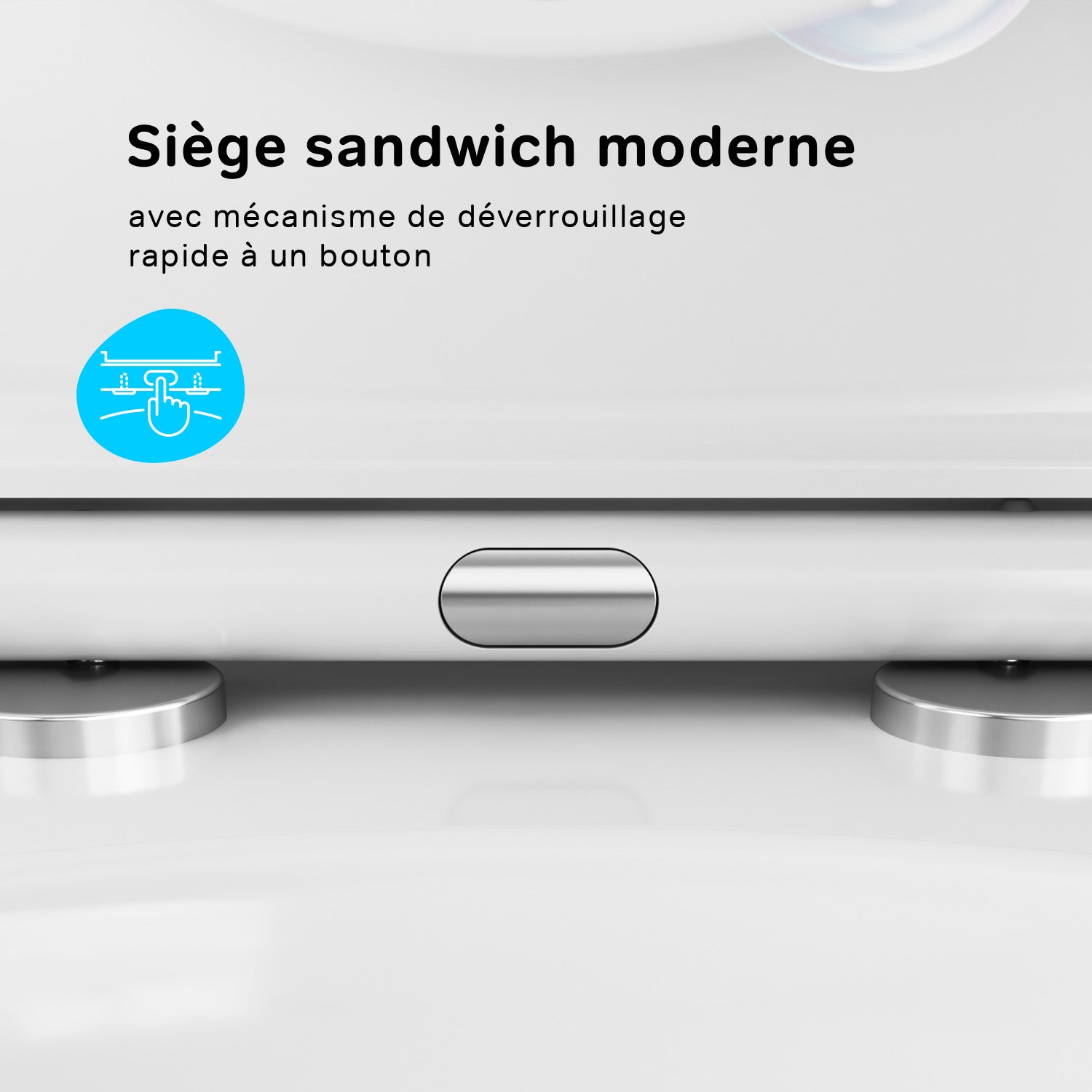 Pack WC suspendu bâti mural et cuvette Plaque Round Chrome Pack WC Bati-support AM.PM Hit - 4