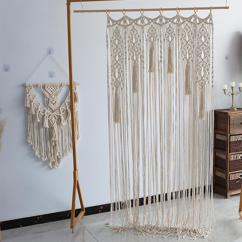 Rideau de porte en dentelle de Bohème, décoration murale tissée à la main, (85 * 200 cm - type A) - 4