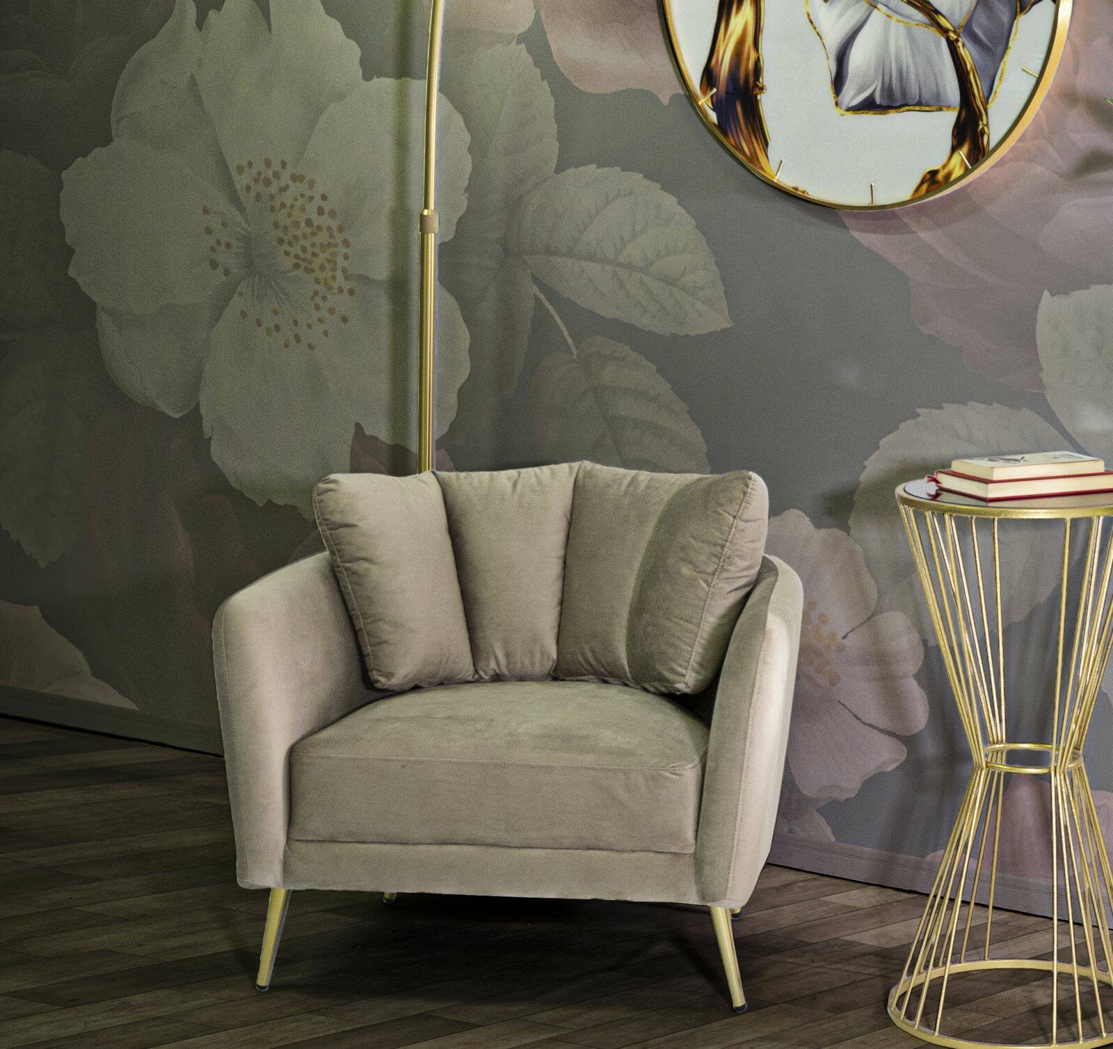Casa Padrino fauteuil baroque de luxe bleu / blanc / or - Magnifique