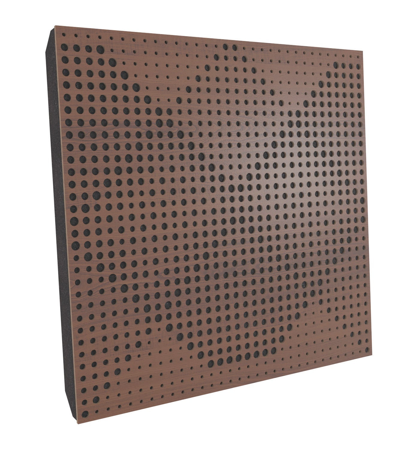 Lot de 4 Panneaux acoustiques insonorisants WILDS 50x50x5 cm - 1 m² surf.totale - MDF perforé laminé et mousse acoustique - Noix - 2