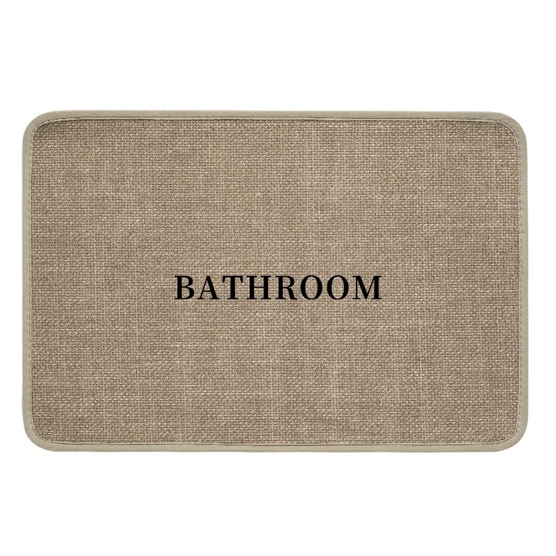Tapis de salon en lin, tapis de salle de bain, 45 x 70 cm, antidérapant, absorbant, séchage rapide (beige foncé) - 2