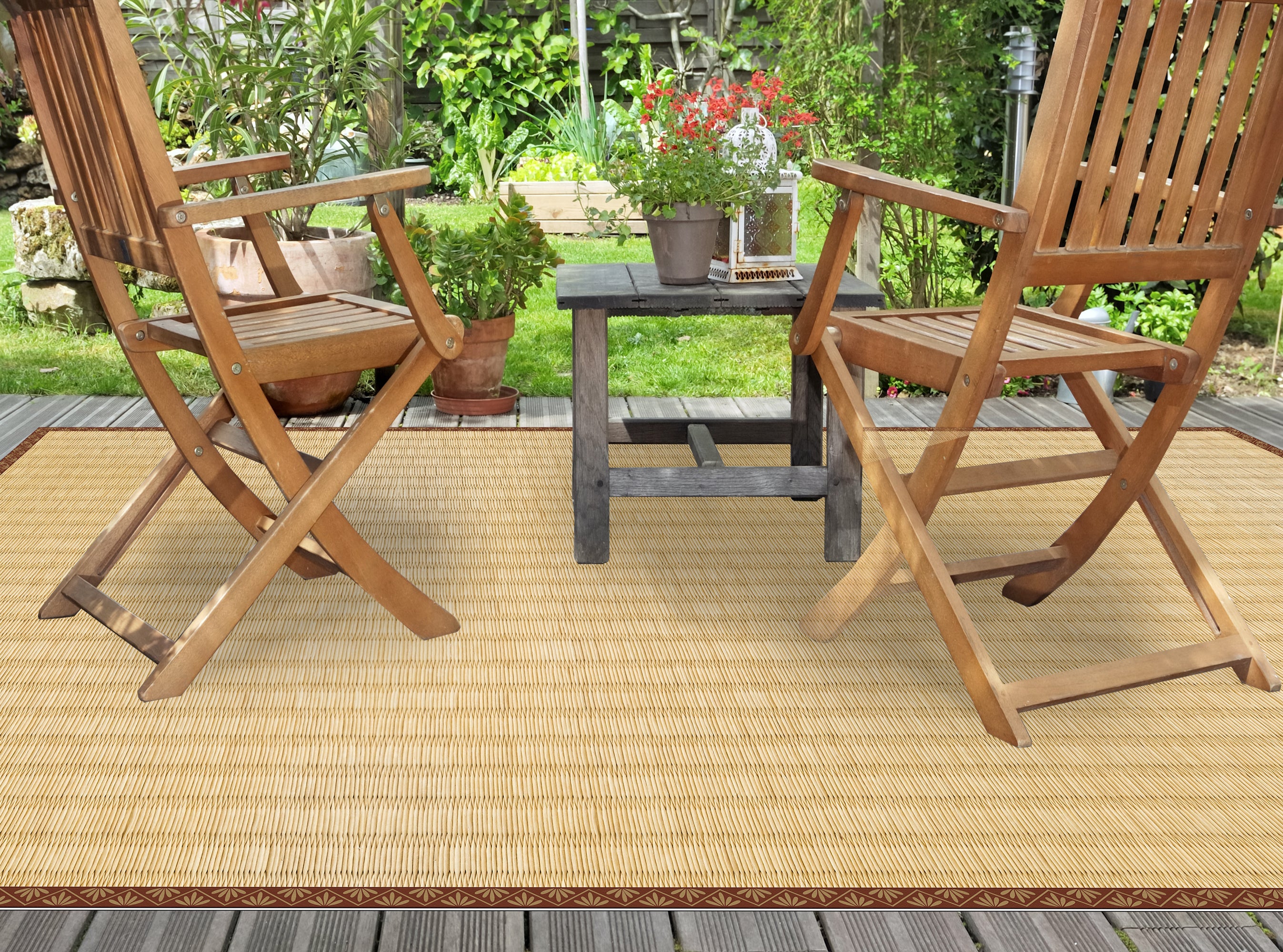 Tapis PVC intérieur/extérieur Tatami 200x266 cm - PVC imprimé, lavable, ignifuge, pour le salon et la cuisine - 6