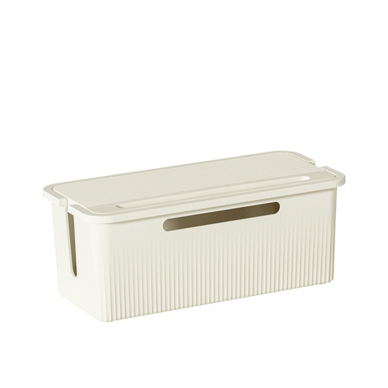Boîte De Rangement Pour Câbles – Blanc – 26x16x14 Cm – Avec Couvercle – Cache-fils