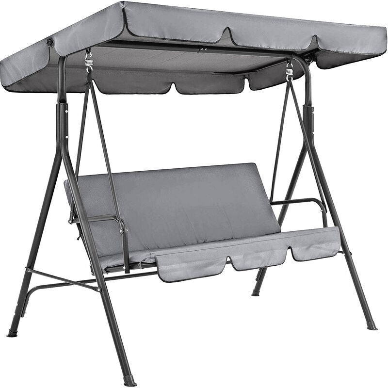 szary-210D Zamienny dach do huśtawki ogrodowej, zamienny daszek huśtawki ogrodowej, zadaszenie huśtawki ogrodowej (góra)