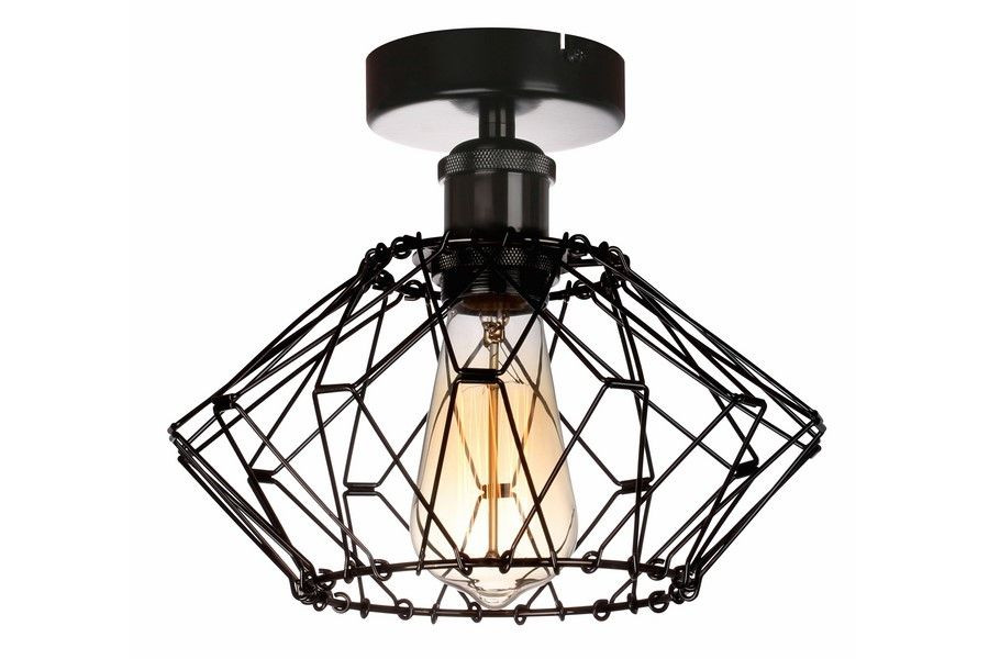 Lampa sufitowa wisząca Cameleon czarna 1xE27x40W industrialna wym: 28 x 28 x 28 cm metal Reality