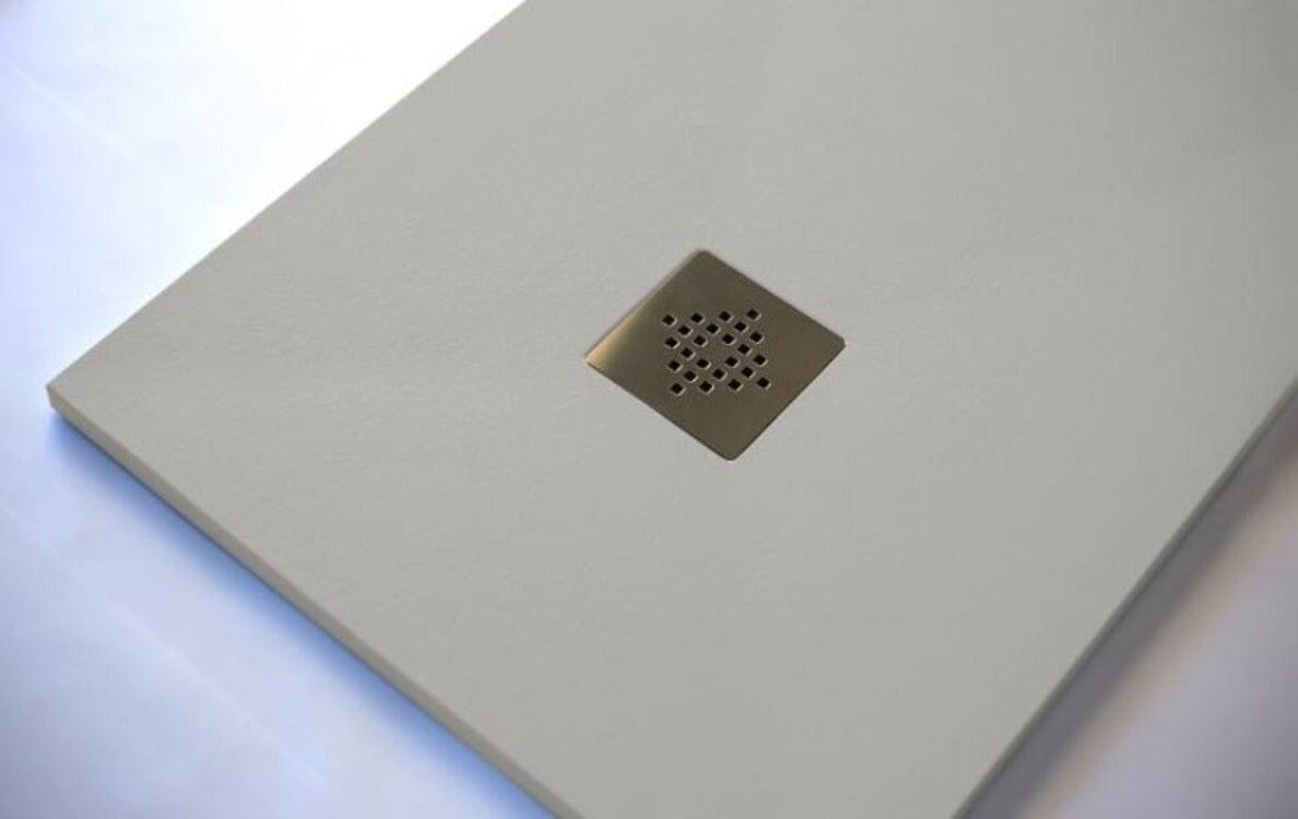 Plato de ducha pizarra PURE GRIS 80x90 cm rejilla inox - 2