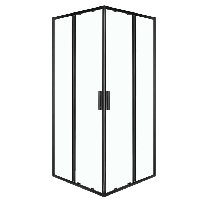 Kabina prysznicowa Solid SQ 80 BL szkło hartowane 6 mm profile czarne KERRA