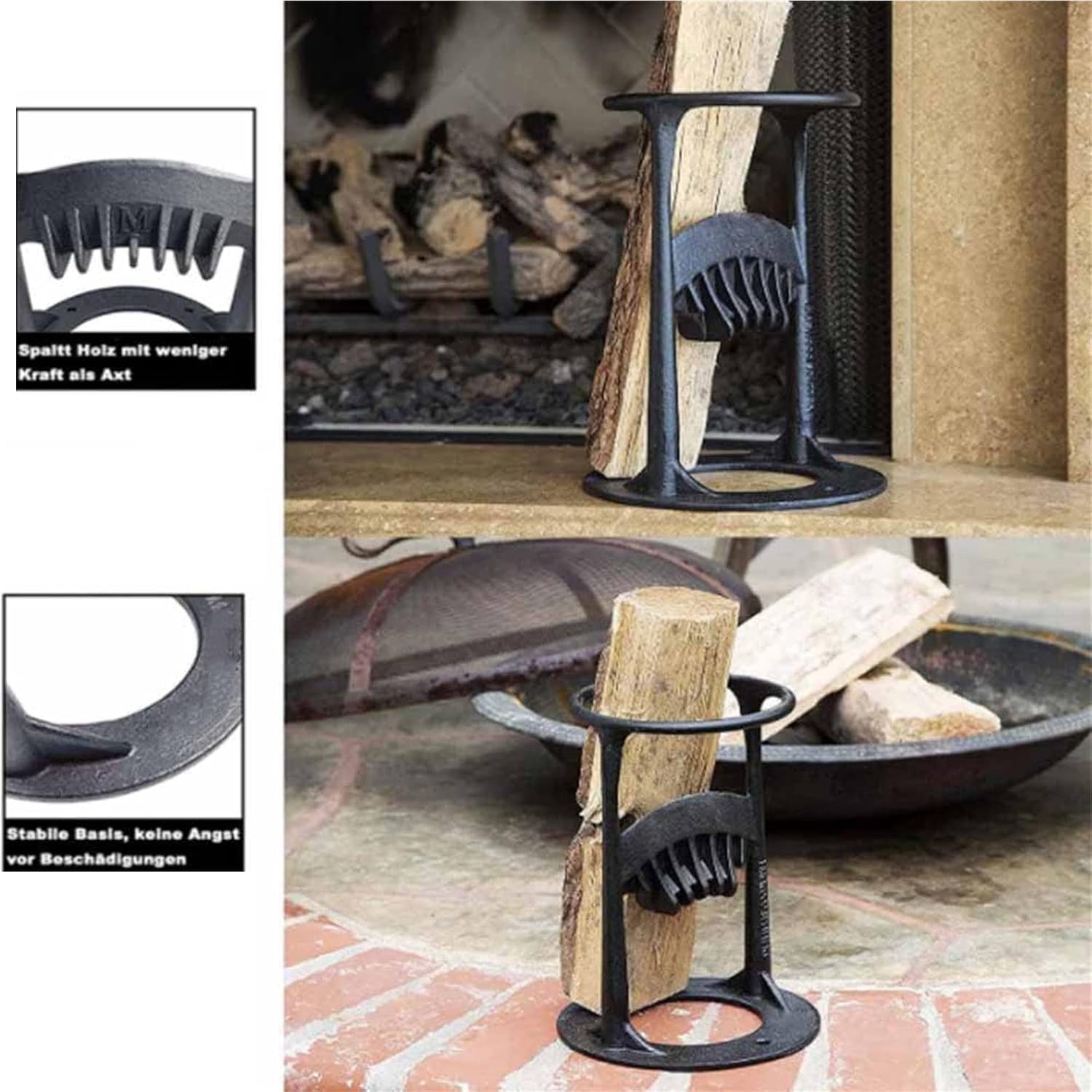 Démarreur de Bois de Chauffage, Petite fendeuse de Bois en Fonte détachable, adaptée au Camping Domestique et aux cheminées - 2