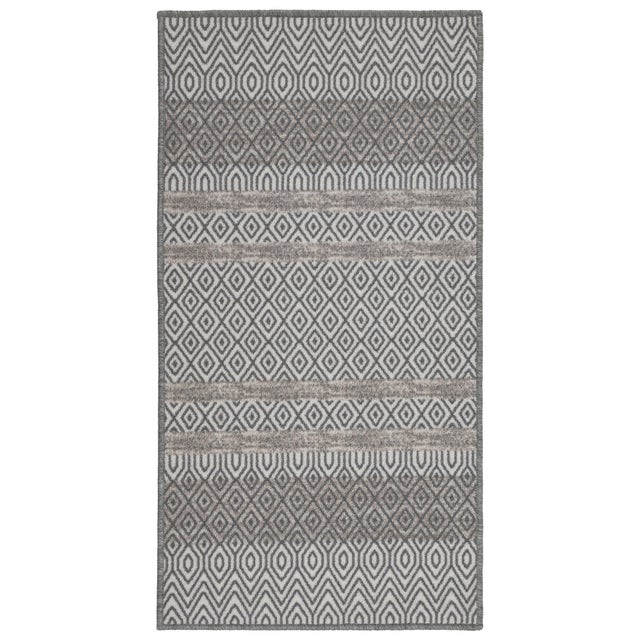 Dywan uniwersalny antypoślizgowy Vita 80x150 cm chodnik dywanowy do kuchni na korytarz do pokoju Geometryczny szary
