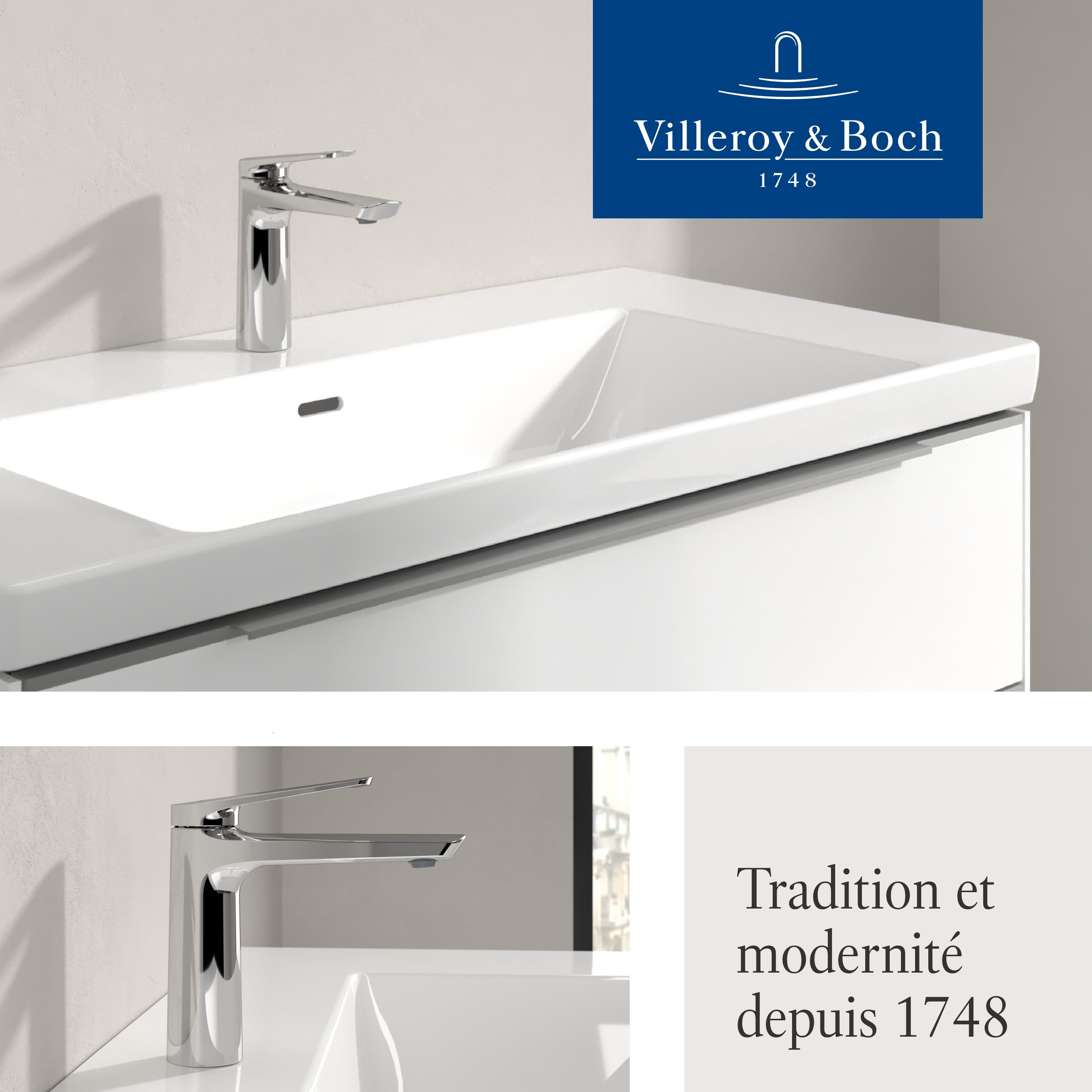 Villeroy & Boch - Robinet de Lavabo Oasis - Mitigeur Monocommande Rond. Sans Bonde. Cartouche Céramique. Hauteur de Bec 114 mm. Finition Chrome - 6