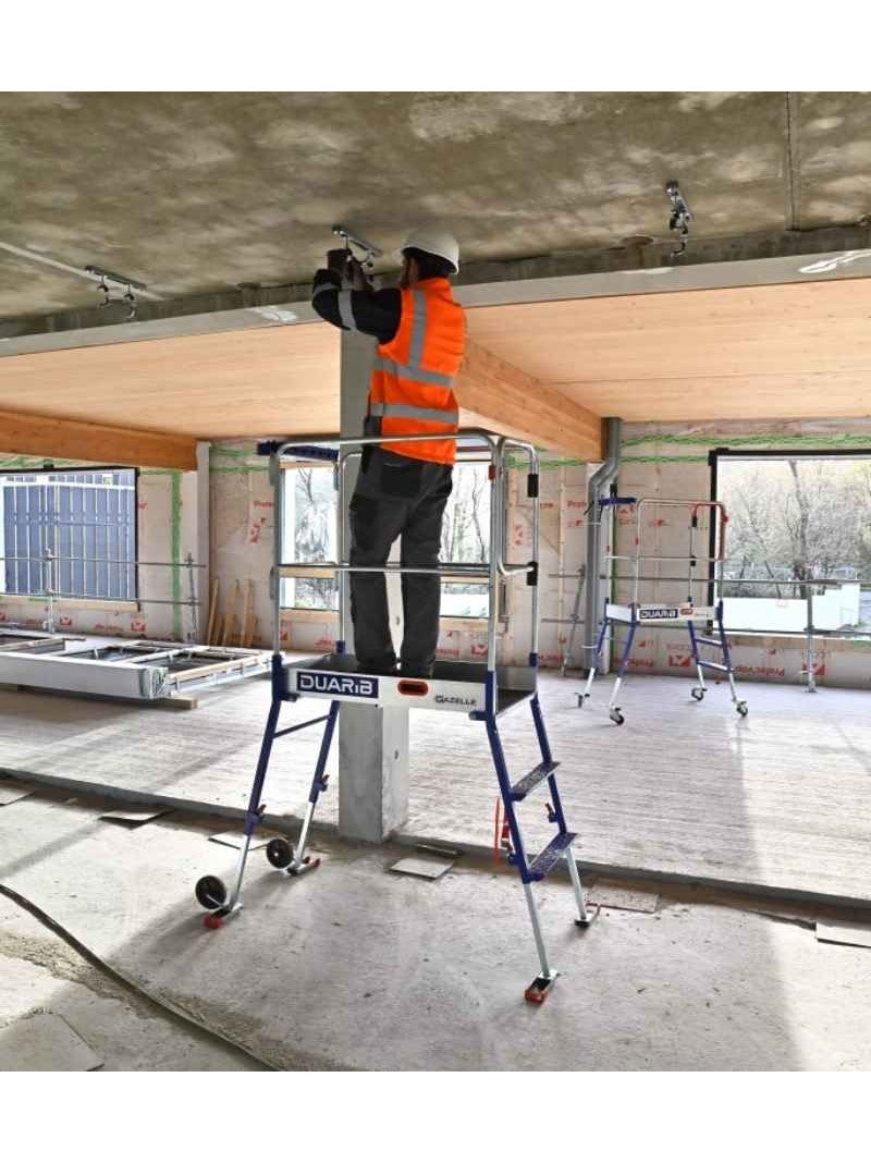 DUARIB - Plate-forme télescopique Gazelle acier/alu – 1 à 2 marches – Hauteur 0,5 à 1 m - 2