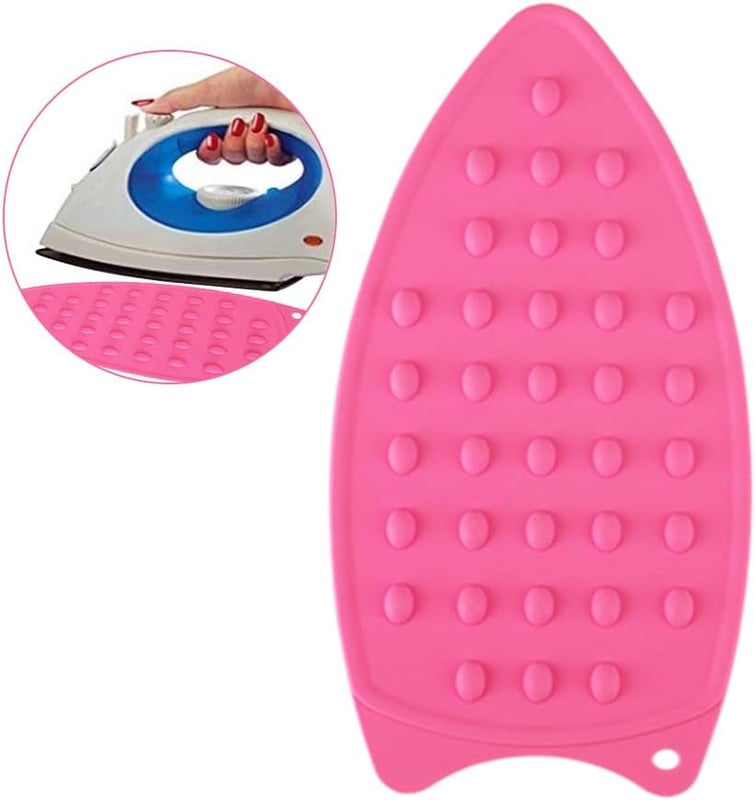 Podkładka silikonowa pod żelazko i podkładka antypoślizgowa, odporna na ciepło, 27 x 14 cm (różowa)
