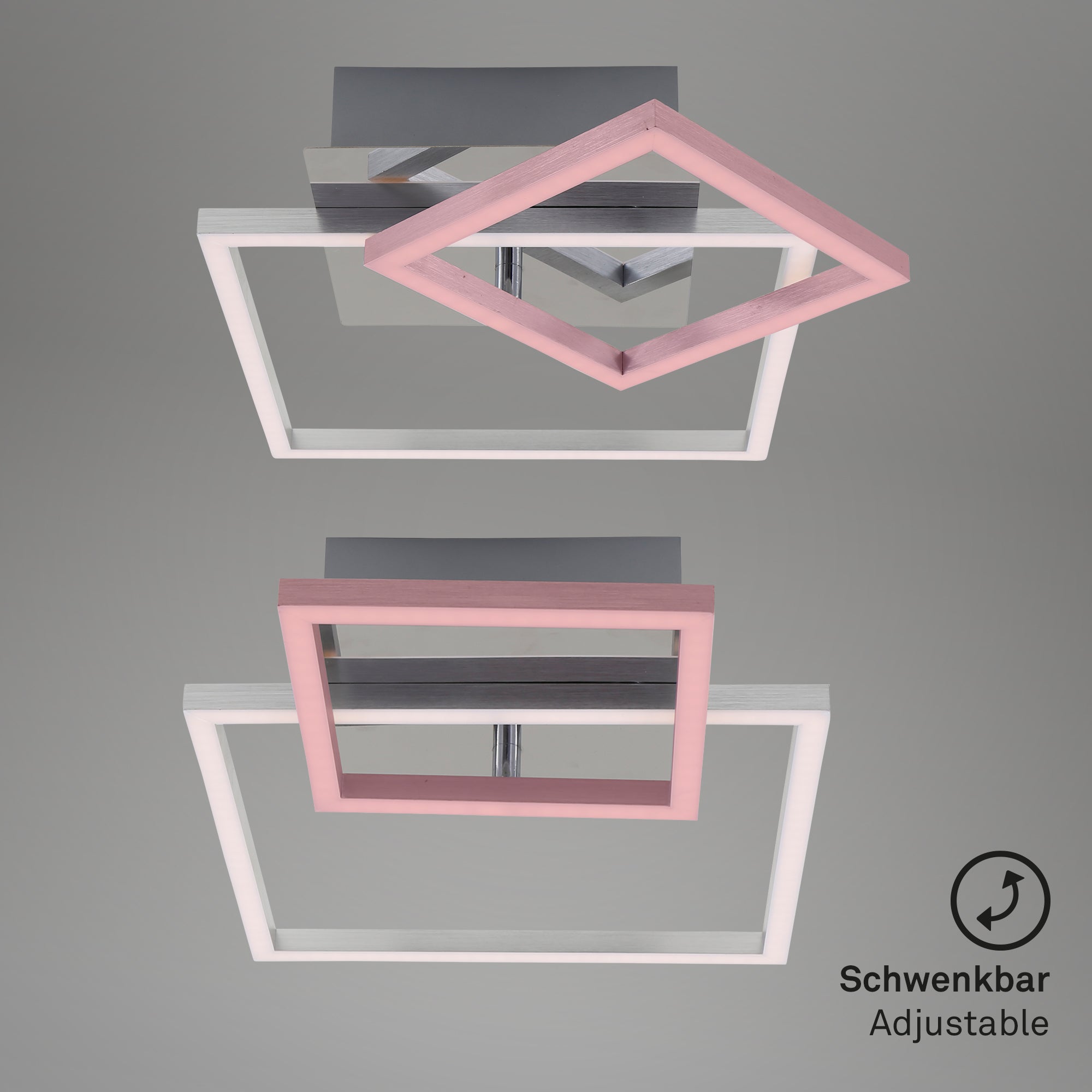 Plafonnier LED BRILONER LEUCHTEN FRAME, 20 W, 1500 lm, IP20, chrome-alu, métal-plastique, intensité lumineuse variable, 35,8 x 26 x 7,5 cm - 5