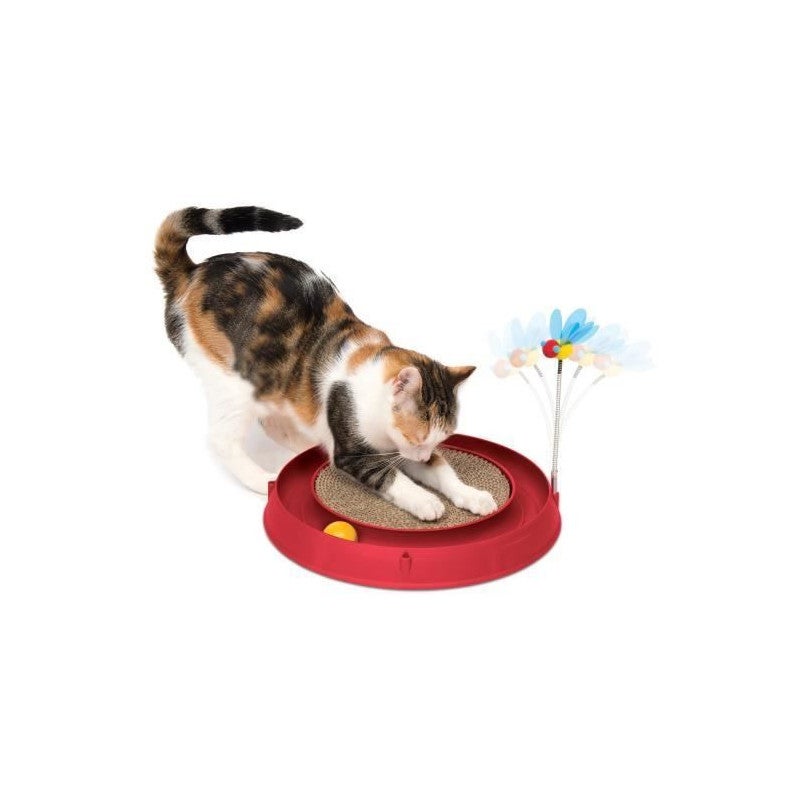 Griffoir Interactif Pliable Pour Chat – Avec Balle à Clochette – Carton Recyclé – Protège Les Meubles