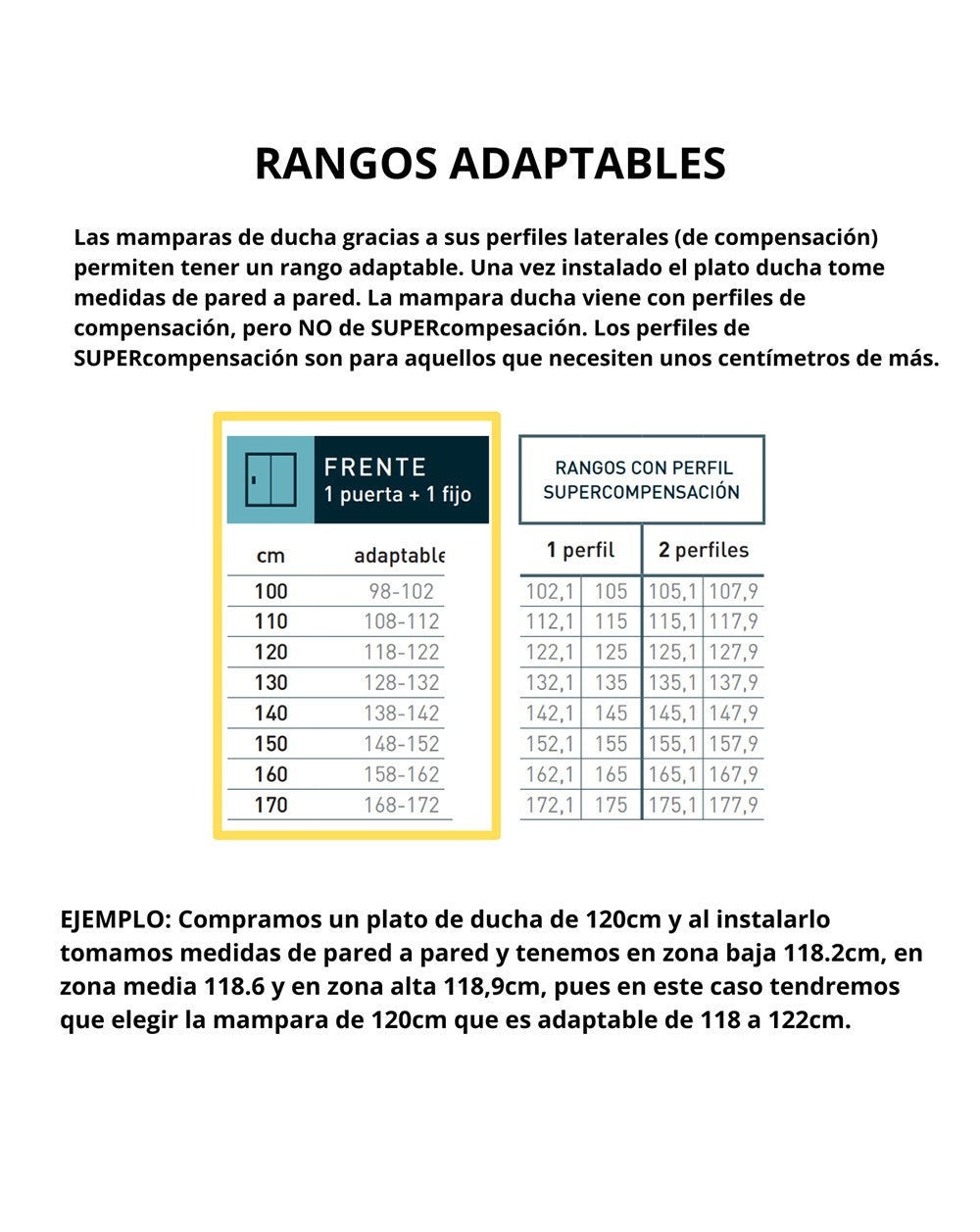 Mampara Ducha Frontal Corredera 1 Puerta 1 Fijo | Alto 190cm Serigrafía | Cromo Brillo 100cm (Adaptable 98-102cm) - 3