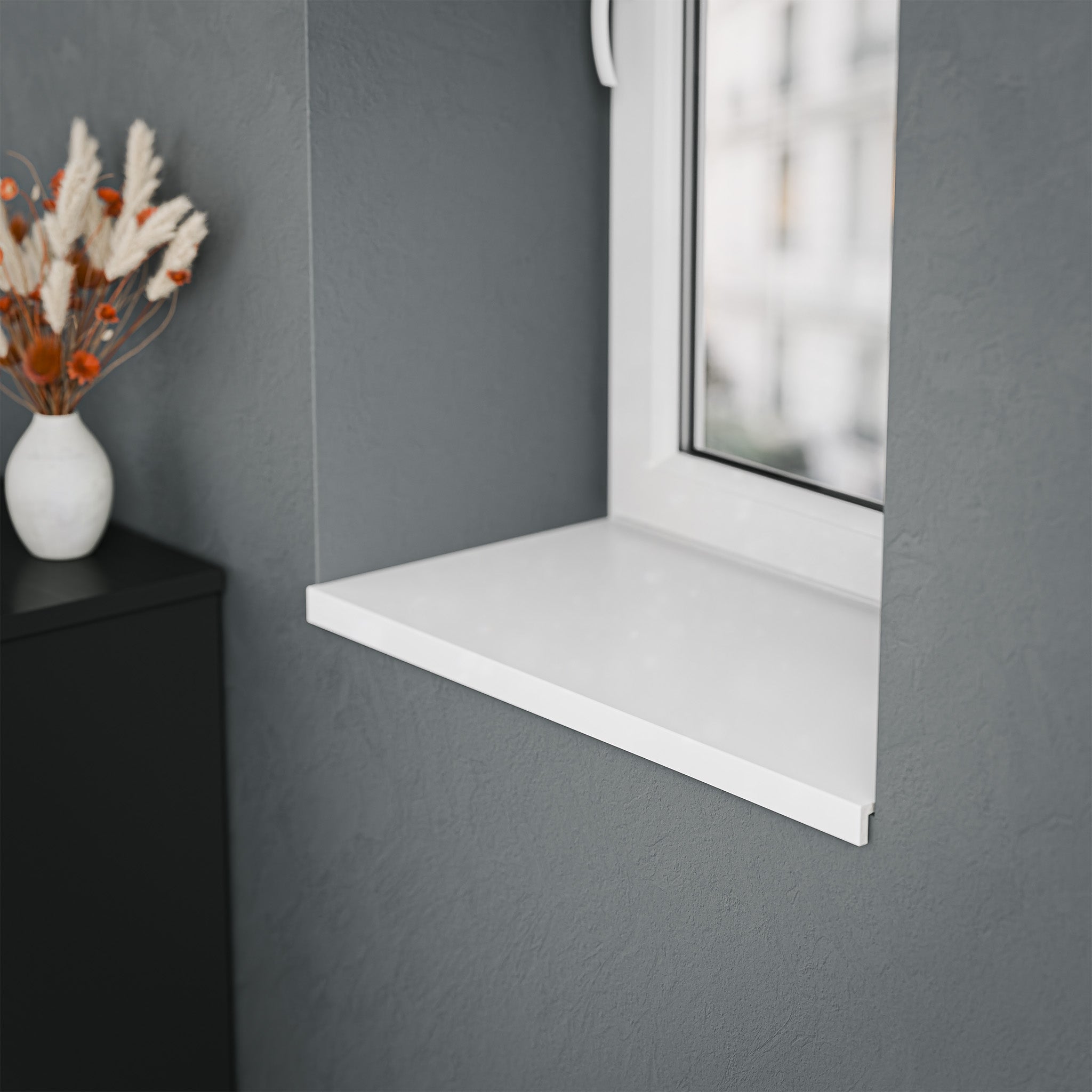 Appui de fenêtre PVC l. 40 cm x ép. 9 mm - Blanc - 80 cm - 2