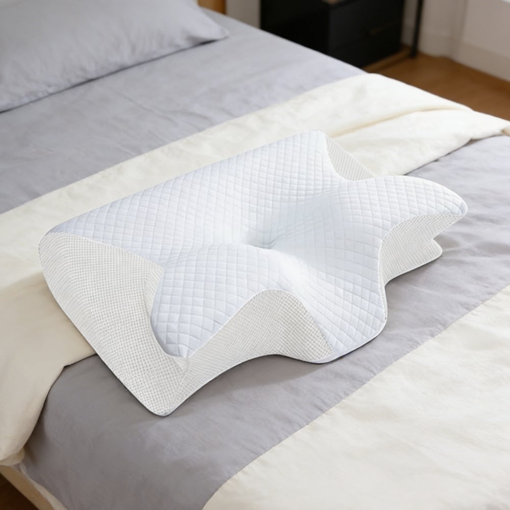 Oreiller Ergonomique Cervical,2 en 1 Oreiller Orthopédique à Mémoire de Forme pour la Nuque,Coussin pour Dormir sur Le Côté et sur Le Dos,60x40x12cm - 5