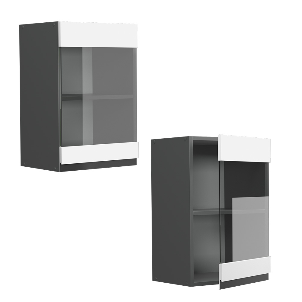 Vicco Armoire en verre R-Line, Blanc, 40cm J-Shape - 5