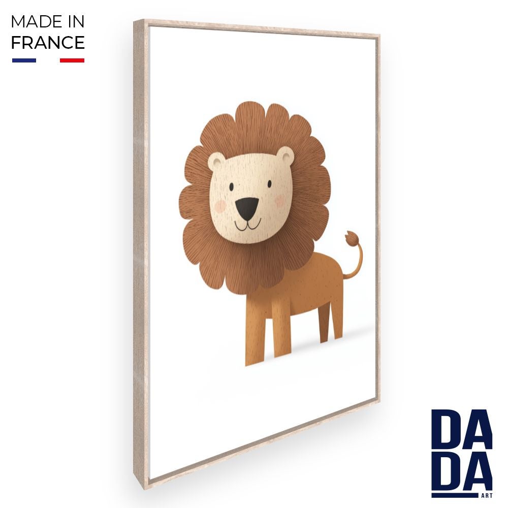 Tableau Décoratif Lion En 5 Parties Sur Toile - Art Mural Animaux Nature, Neuf