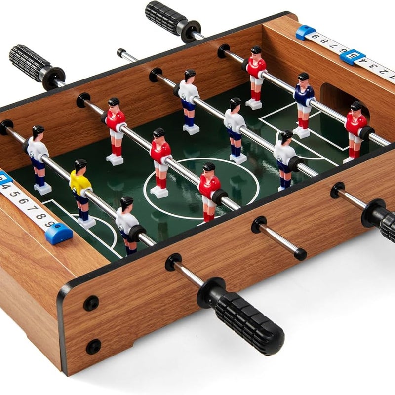 Stolik do Piłkarzyków, Mini Stolik do Piłkarzyków z Drewna o Wysokości 51 cm z 2 Piłkami i Licznikiem Punktów do Sal Gier, Barów, Wieczorów Rodzinnych