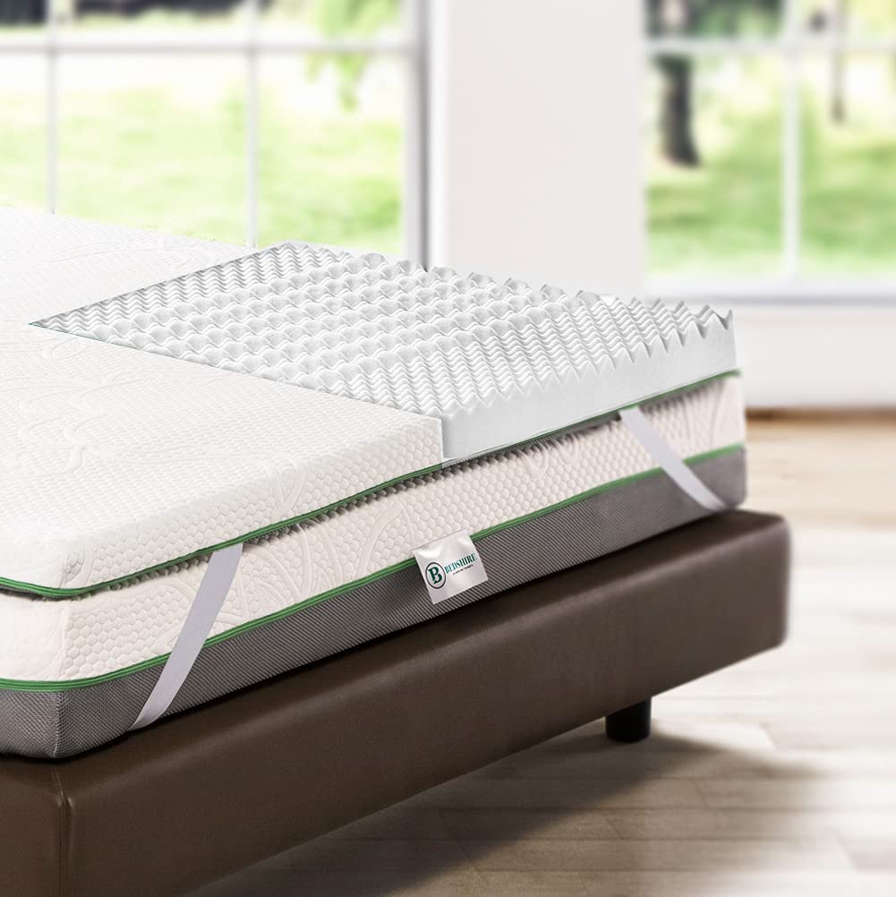 Bedshire topper singolo 80x190 materasso correttore in memory foam hd alto 6 cm con rivestimento sfoderabile futon ortopedico made in italy 100%