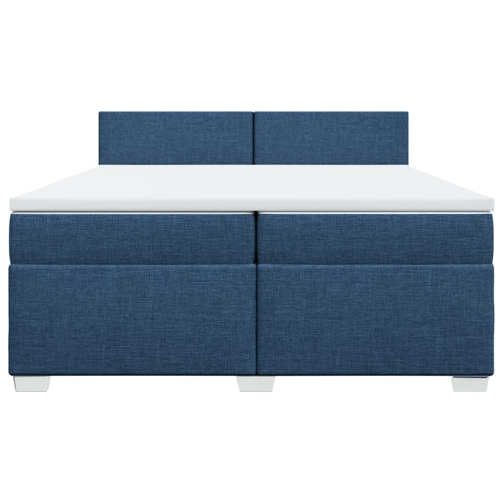 Maison Exclusive - Sommier à lattes de lit avec matelas Bleu 200x200 cm Tissu - 6