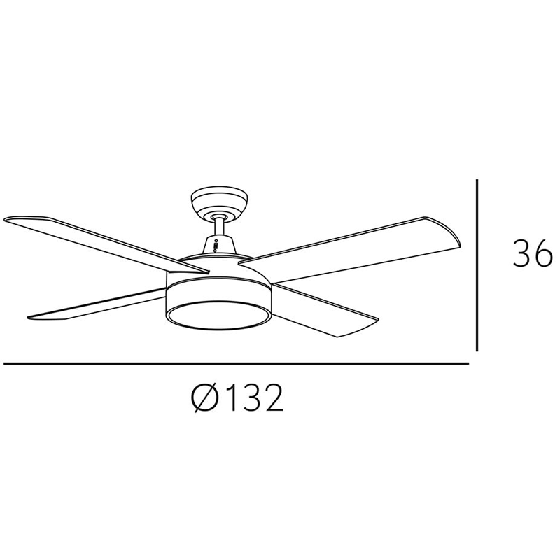 Ventilateur DC NEVERY nickel 122 cm LED 3 températures mémoire couleur Fabrilamp - 7