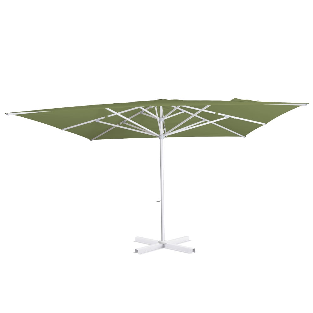 IASO Basics Sintra – Parasol carré 4x4, toile verte, structure blanche - 2