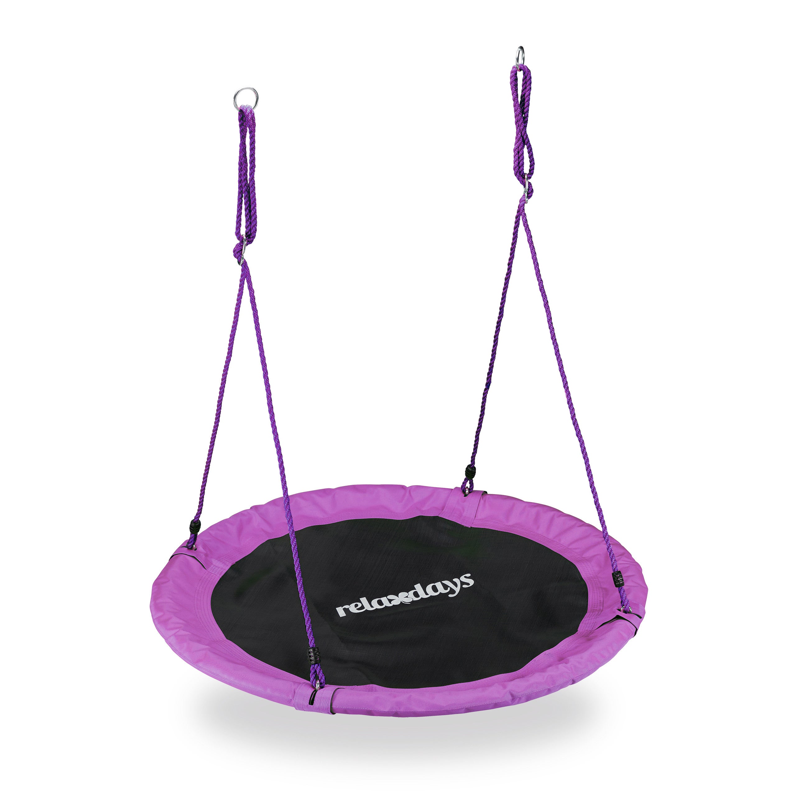 Columpio Jardín Redondo Nido Ajustable 120 Cm – Silla Hamaca Para Niños Y Adultos Hasta 100 Kg En Morado