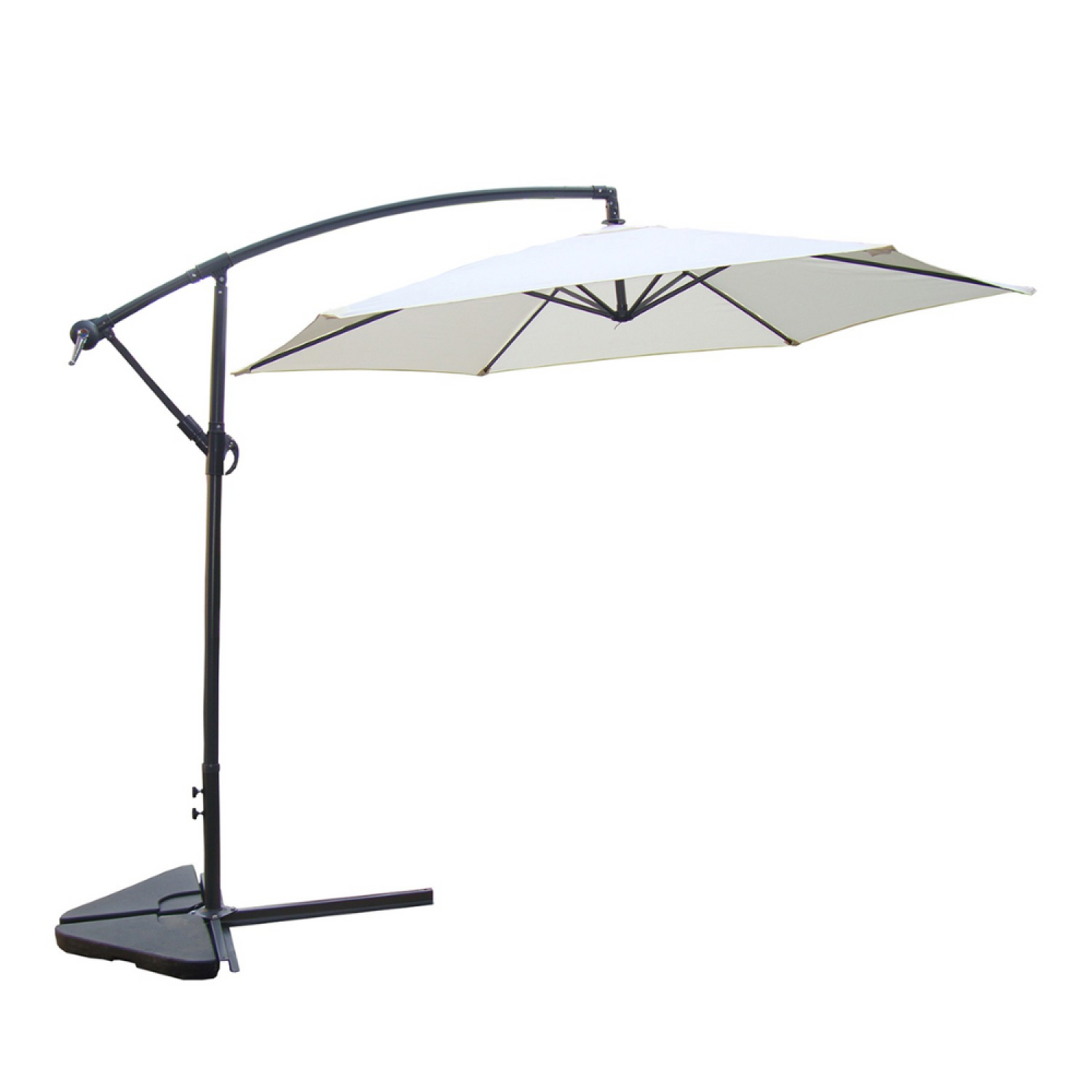 Parasol ecru déporté rond 3 x 3 m PORTICCIO - 2
