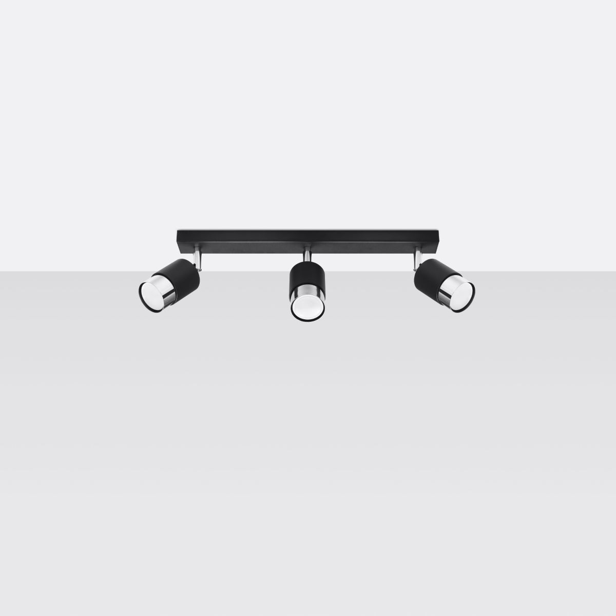 Plafon ALVOR 3 czarny/chrom LED 4000K - 45x5x18cm Sollux