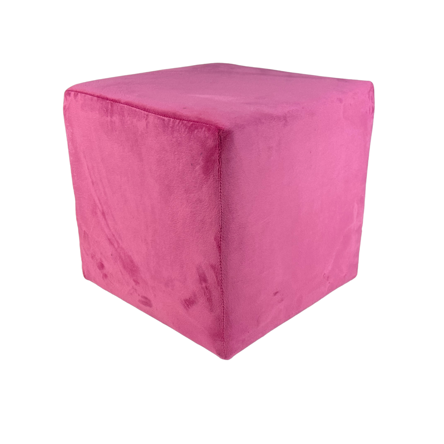 Pufa 40×40 cm podnóżek VELVET MINKY kwadratowa siedzisko miękka welurowa tkanina fuksja