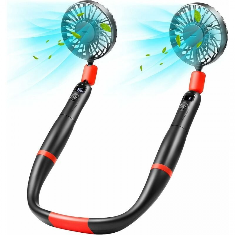 Przenośny wentylator, kieszonkowy wentylator, zasilany akumulatorem, miniaturowy przenośny wentylator z wyświetlaczem LED, mały składany wentylator os