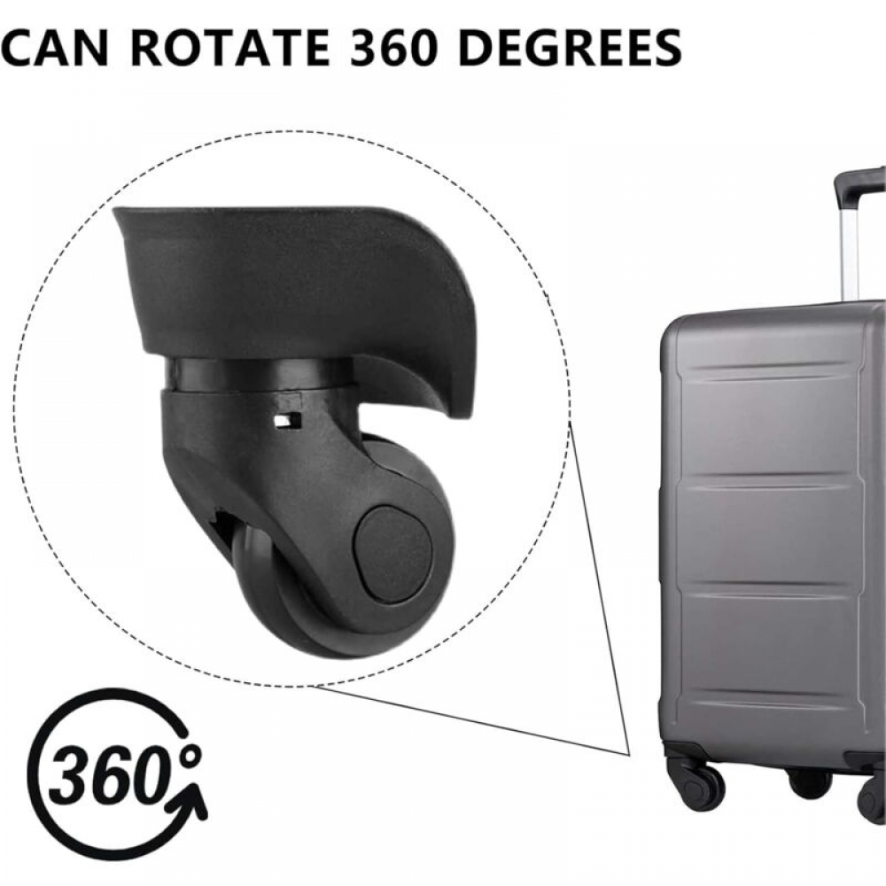 Lot De 2 Roulettes De Remplacement Pour Valise – Noires – Universelles – 7,3 X 5 Cm