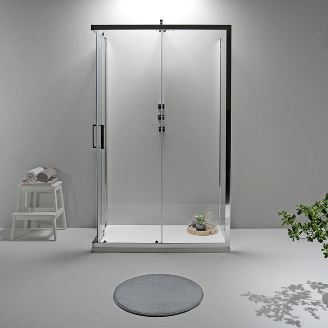 BOX DOCCIA ELITE TRE LATI 80x80x80 CM SCORREVOLE TRASPARENTE