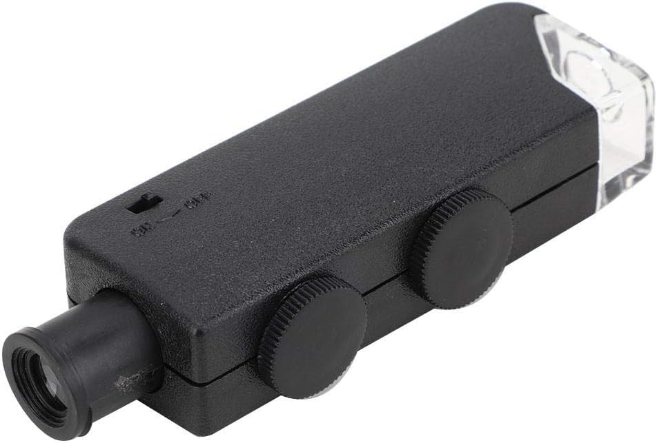 Przenośna lupa kieszonkowa z regulowanym oświetleniem LED, powiększenie 60-100x, do obserwacji