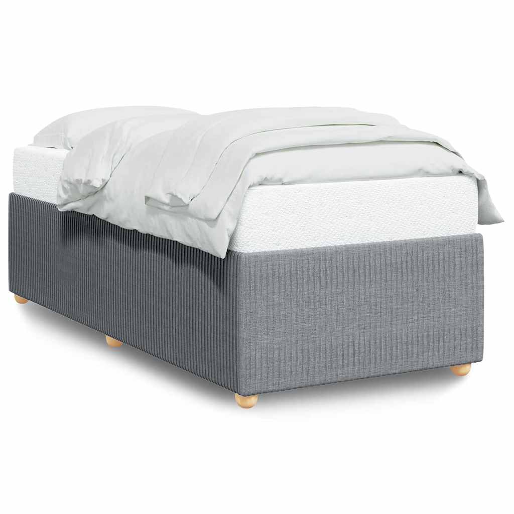 Cadre de lit sans matelas, en tissu, gris clair, pour la chambre, 100 × 200 cm - 2
