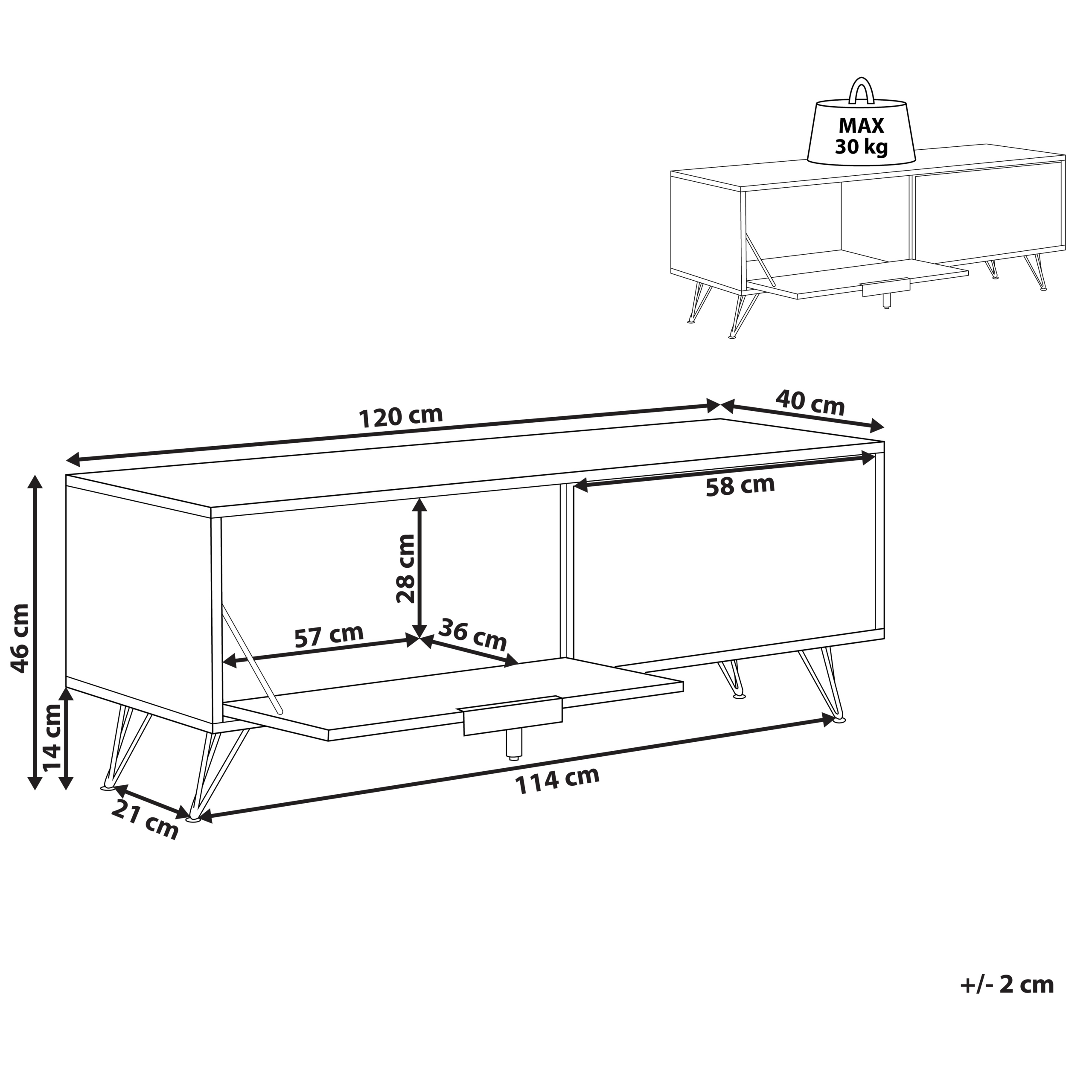 Mobile TV HALSTON Grigio effetto cemento - 3