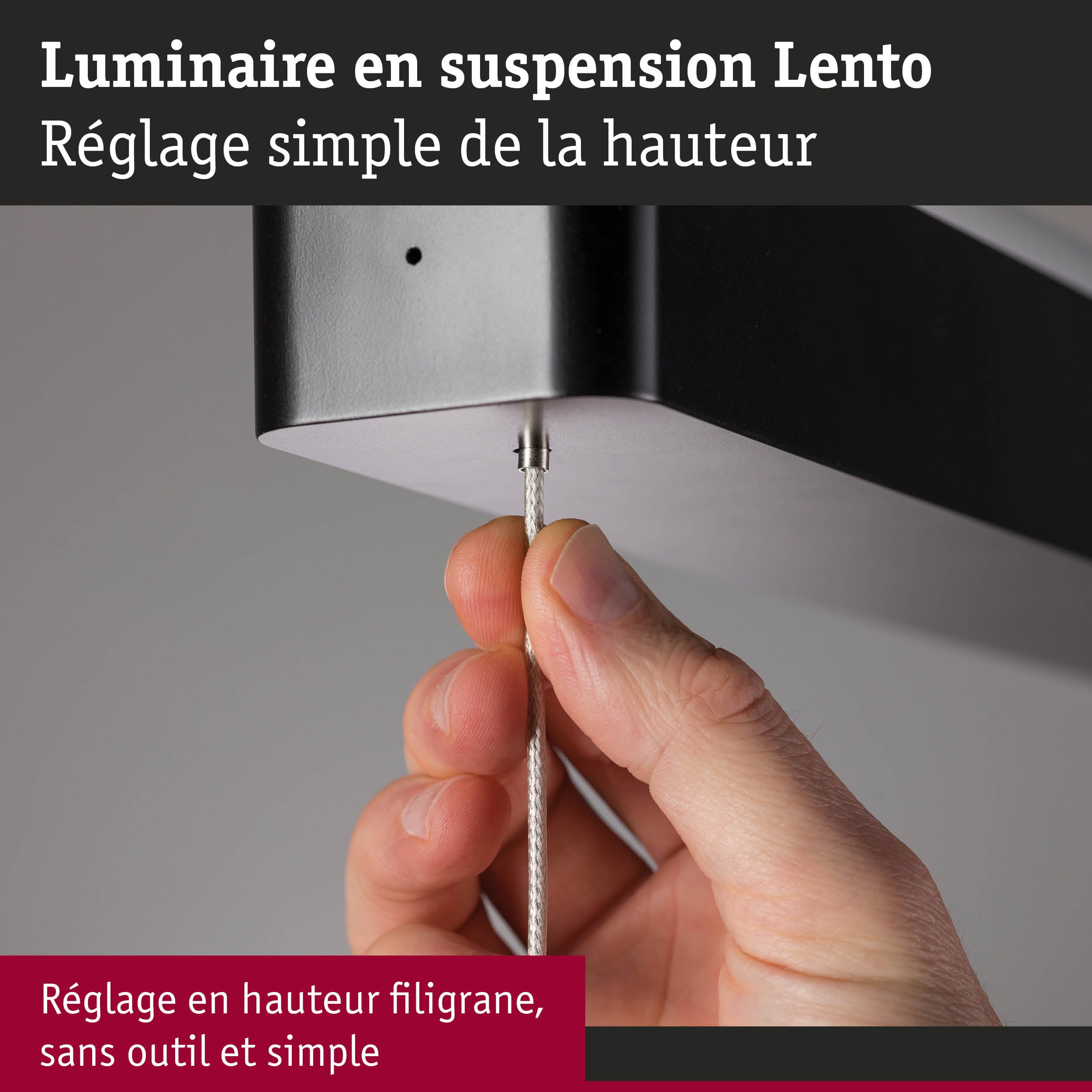 LENTO-Suspension LED dimmable en métal L100cm - - 7