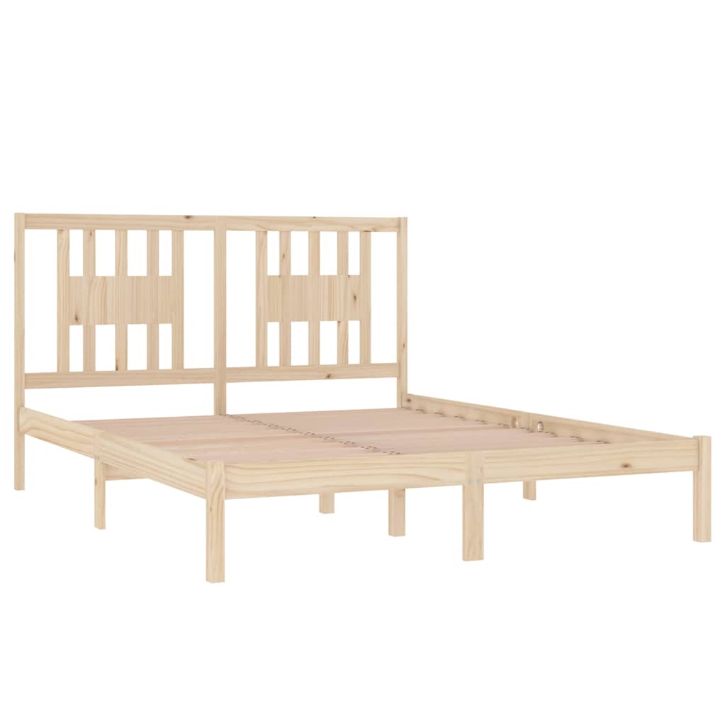Cadre de lit en bois de pin massif 160 x 200 cm - 4
