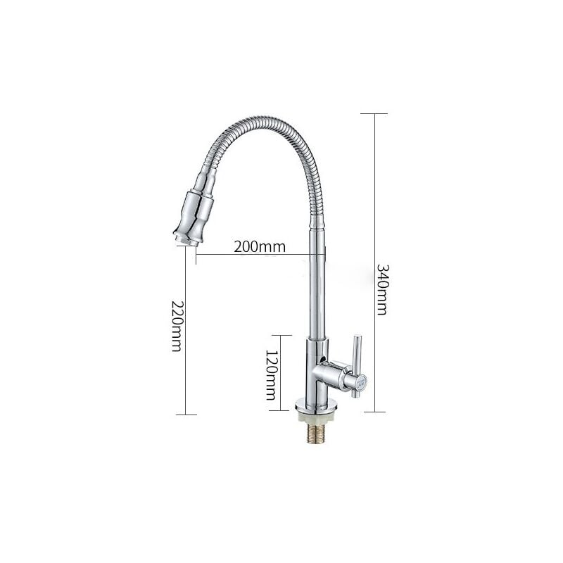 Kran do umywalki łazienkowej, obrotowy kran kuchenny z funkcją obrotu o 360 stopni, tylko zimna woda, kran do kuchni ogrodowej